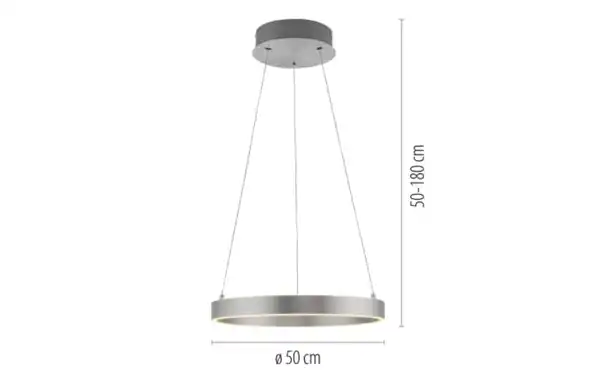 Bild 2 von LED-Pendelleuchte Anillo, stahl, inkl. CCT und Memoryfunktion