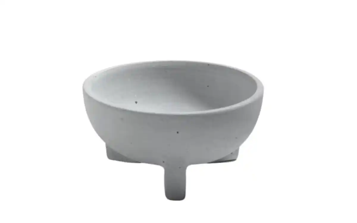 Bild 1 von Deko-Schale auf Fuß, hellgrau, 14 cm