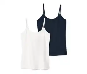 2 Hemdchen, weiß und dunkelblau