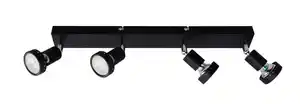 Primaster LED-Deckenlampe 4er Spot Chicago GU10 46 x 8 cm schwarz