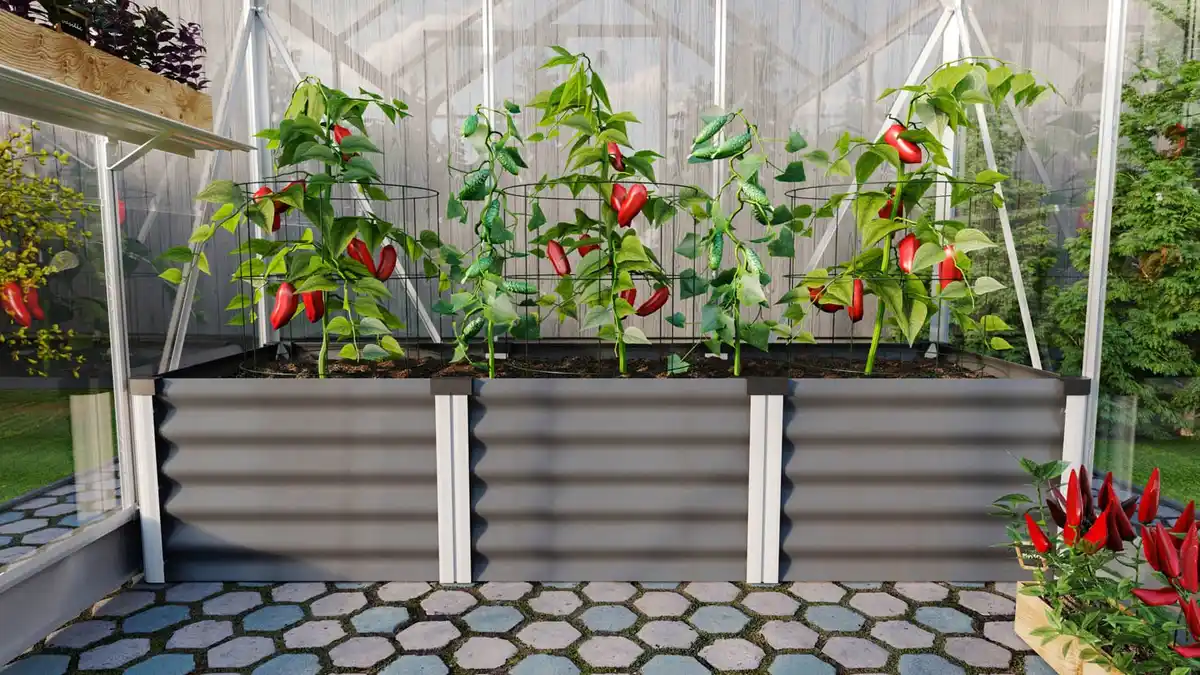 Bild 1 von Vitavia Hochbeet Meta 65 x 185 x 40 cm granit aluminium