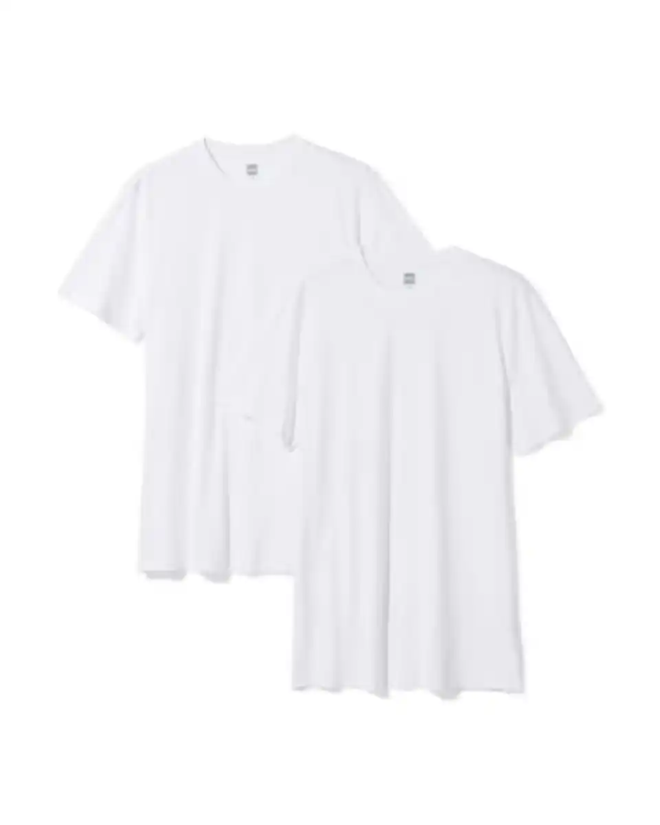Bild 2 von 2er-Pack Herren-T-Shirts, Regular Fit, Rundhalsausschnitt, extralang weiß