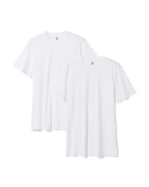 Bild 2 von 2er-Pack Herren-T-Shirts, Regular Fit, Rundhalsausschnitt, extralang weiß