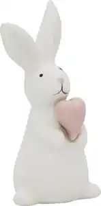 IDEENWELT Deko-Keramik-Hase mit Herz klein