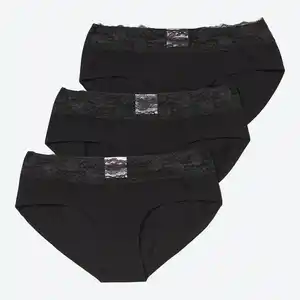 Damen-Panty mit Spitzenrand, 3er-Pack