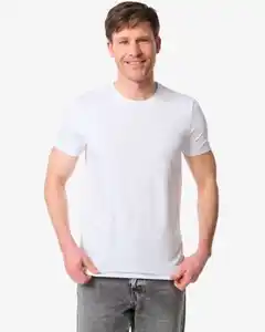 Herren T-Shirts Slim Fit mit O-Ausschnitt – 2 Stück weiß
