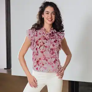 Damen-Bluse mit Volant-Detail