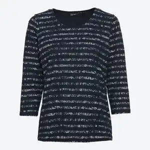 Damen-Langarmshirt mit elastischem Saum