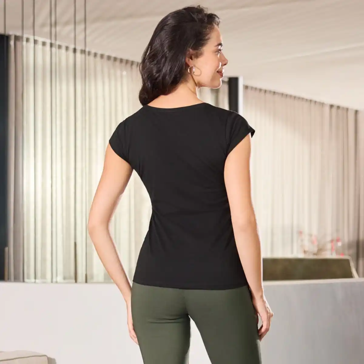 Bild 4 von Damen-T-Shirt aus Baumwolle