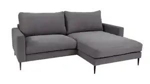 Ecksofa Cord grau 220 x 164 cm - NORDVIK