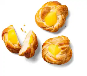 Knoten mit Vanillefüllung, Stück