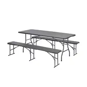 Bierzeltgarnitur klappbar Stahl/Polyethylen 3-teilig