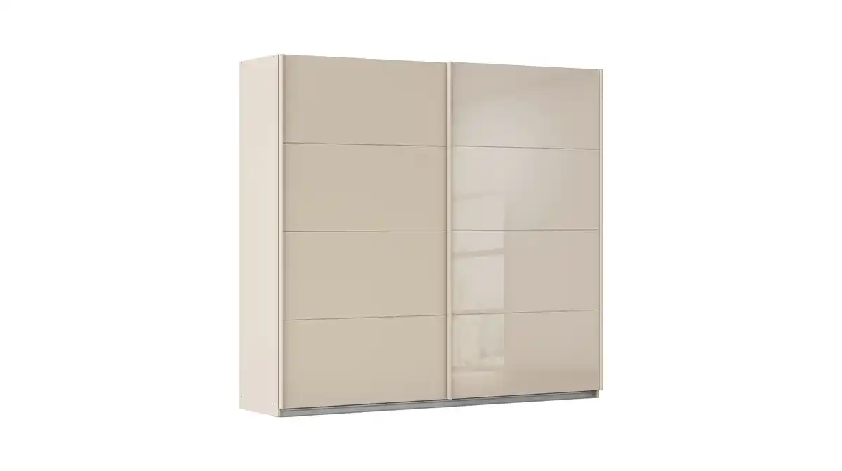 Bild 1 von Schwebetürenschrank beige Glas 226 cm 2-türig - rauch - QUADRA RAGONA