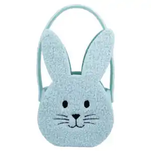 HOME CREATION Osterkorb aus Filz, Hase Türkis