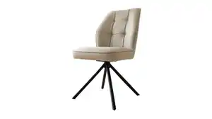 Polsterstuhl Echtleder cappuccino - drehbar - BRAGA