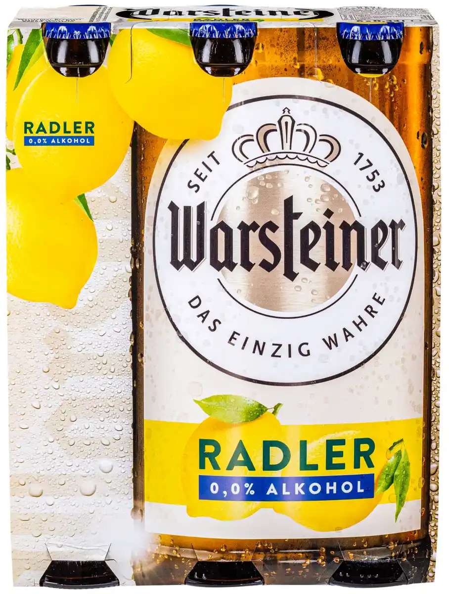 Bild 1 von WARSTEINER Radler 0,0 %, 6 x 0,33-l-Fl.
