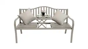 Gartenbank Metallgestell beige 150 cm - MARITA