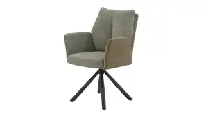 Armlehnstuhl grün Webstoff Microfaser Taschenfederkern - SHELBY