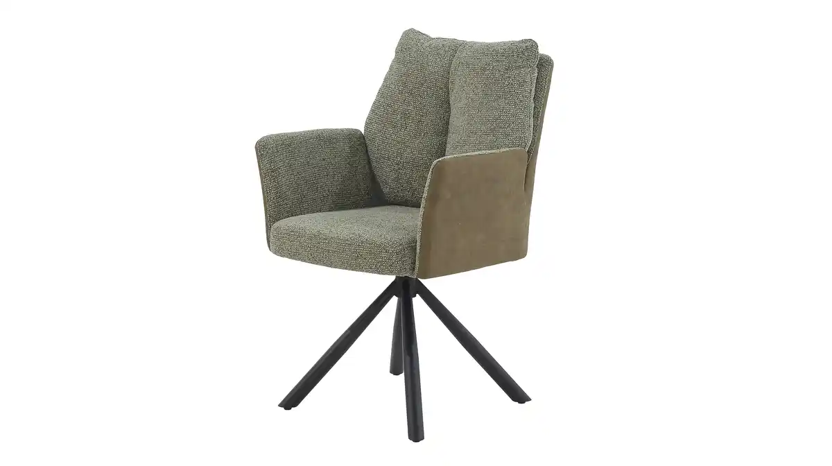 Bild 1 von Armlehnstuhl grün Webstoff Microfaser Taschenfederkern - SHELBY