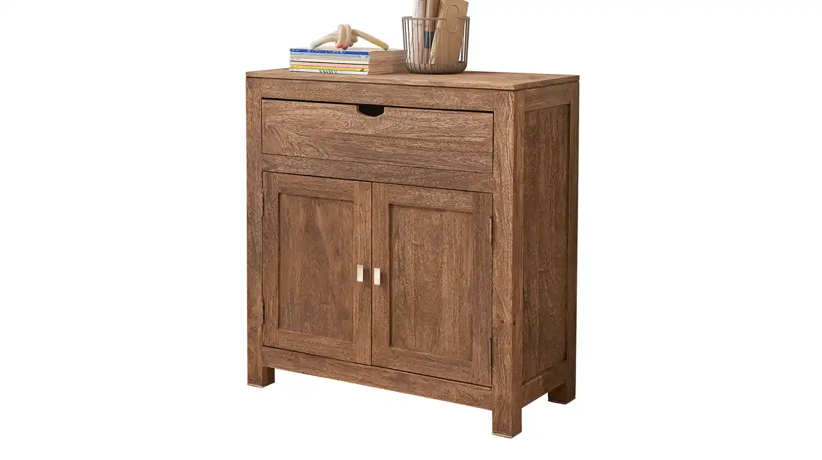 Bild 1 von Kommode mit Schublade Mango massiv gebeizt 90 cm - NATURE