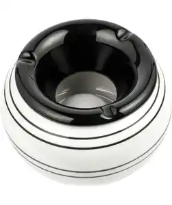 Aschenbecher, schwarz gestreift