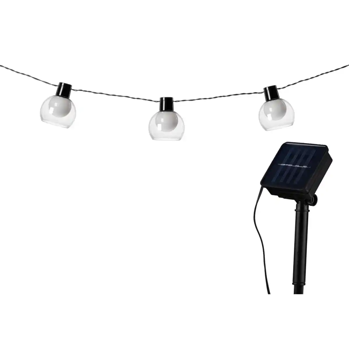 Bild 1 von Solar-LED-Lichterkette mit Smokey-Lampenschirm