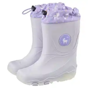 LILY & DAN Kinder LED-Regenstiefel, Lila, 22/23