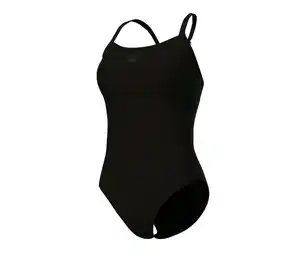 arena Feel Damen Badeanzug Solid Lightdrop Back Bustier, BLACK-BLACK