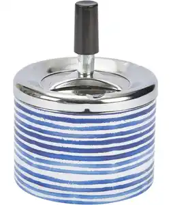 Aschenbecher, blau gestreift