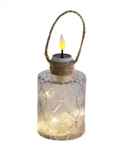 Solarleuchte Glaslaterne, blau