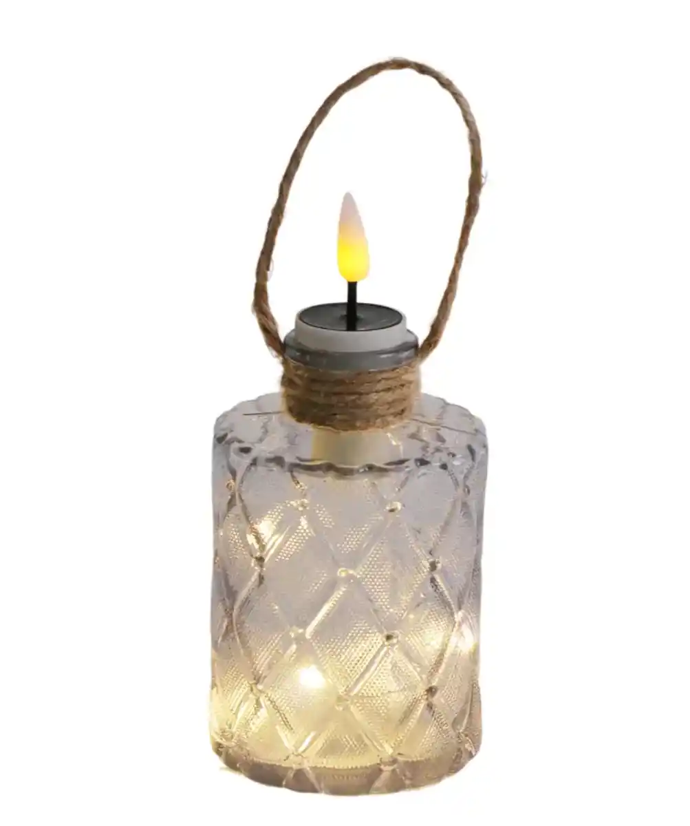 Bild 1 von Solarleuchte Glaslaterne, blau