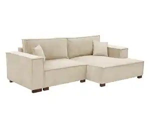 Sofa 2-Sitzer mit Auszugsbett links, Longchair rechts »Cumello«, creme