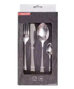 Besteckset aus Edelstahl, silber