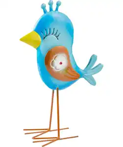 Garten Deko-Vogel, blau