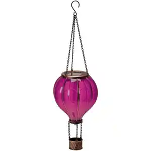 Solar-LED-Heißluftballon pink 46,5 cm