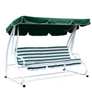 Hollywoodschaukel 4-Sitzer Miami 232x120x164cm weiss/grün