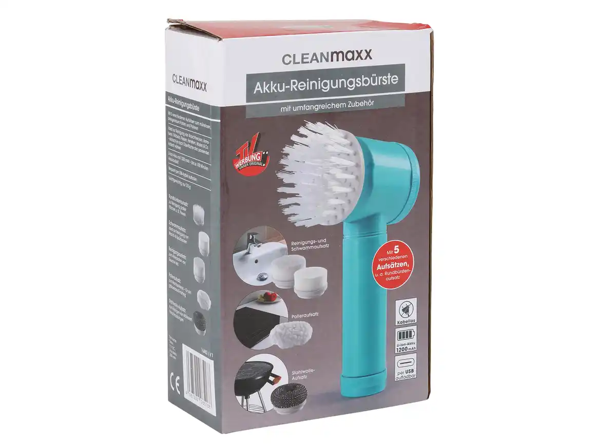Bild 1 von CLEANmaxx Akku-Reinigungsbürste 5 versch. Aufsätze