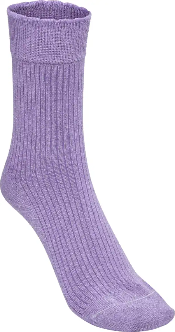 Bild 3 von IDEENWELT 2er Set Glitzersocken hellgrau/lila Gr. 39/42