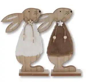 Holzhase mit Kunstfellkörper