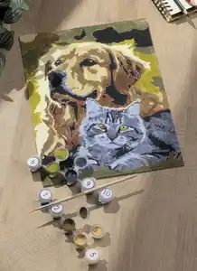 IDEENWELT Malen nach Zahlen - Hund und Katze