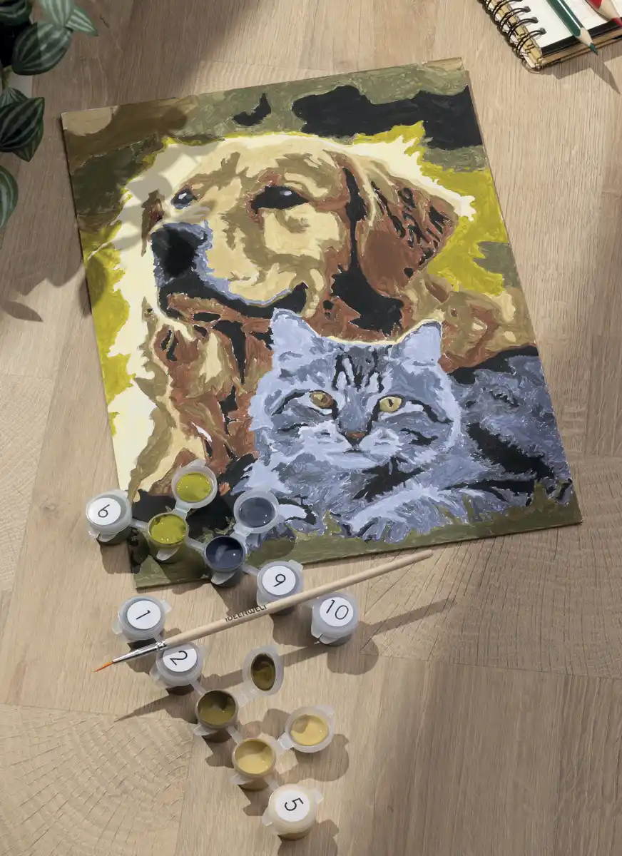 Bild 1 von IDEENWELT Malen nach Zahlen - Hund und Katze