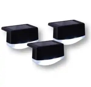 LED-Solar-Zaunleuchten 3er-Set