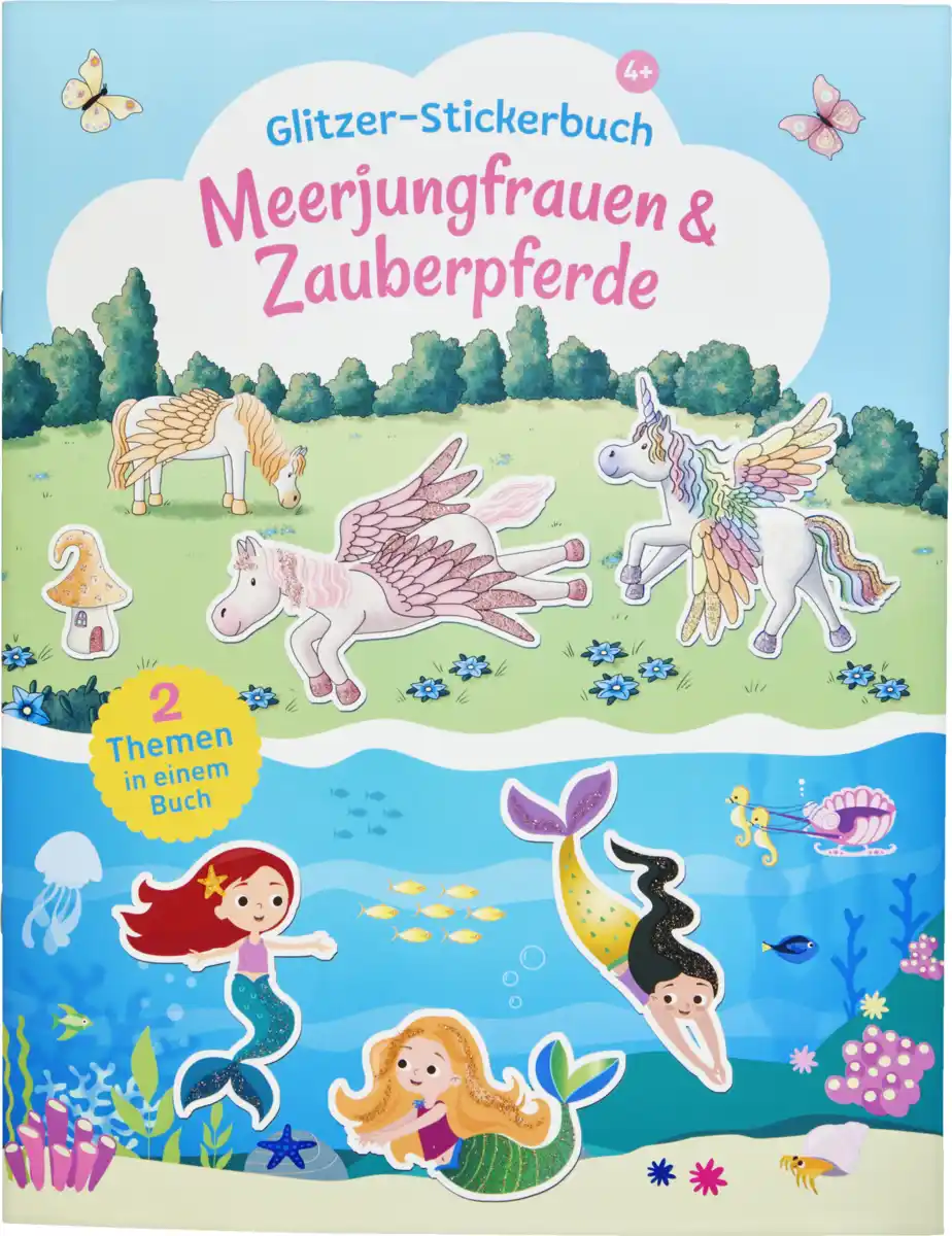 Bild 1 von IDEENWELT Stickerbuch 2in1 Meerjungfrauen + Zauberpferde