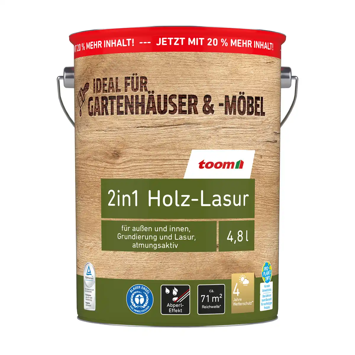 Bild 1 von toom 2in1 Holzlasur palisanderfarben 4,8 l