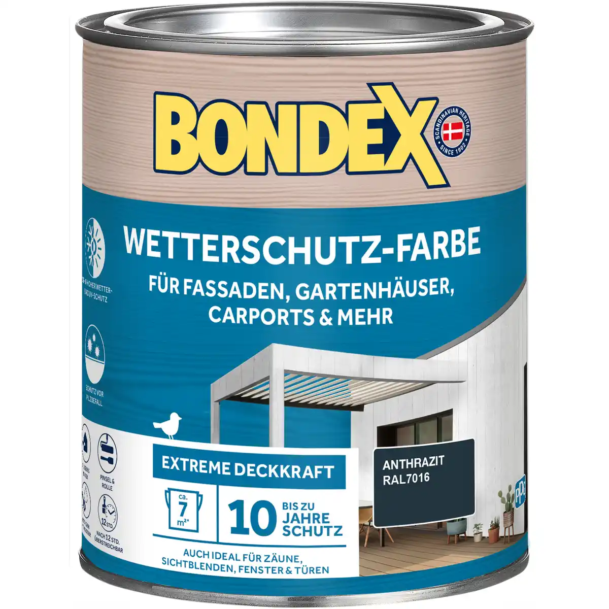 Bild 1 von Bondex Wetterschutzfarbe anthrazit 750 ml