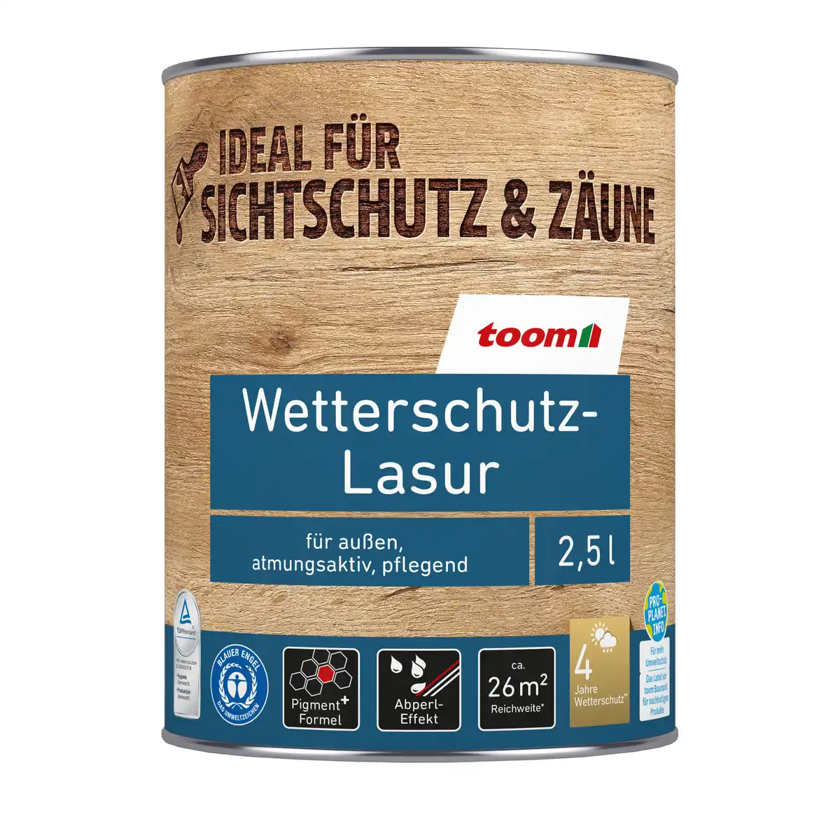 Bild 1 von toom Wetterschutz-Lasur teakfarben 2,5 l