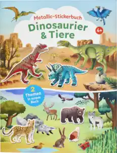 IDEENWELT Stickerbuch 2in1 Tiere + Dinosaurier