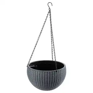 BELAVI Kunststoff Hängetopf, Dunkelgrau