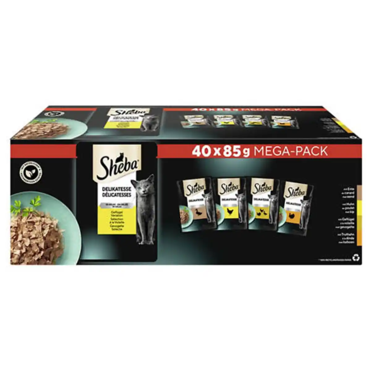 Bild 1 von SHEBA Katzennassfutter, Geflügel in Gelee 40 x 85 g