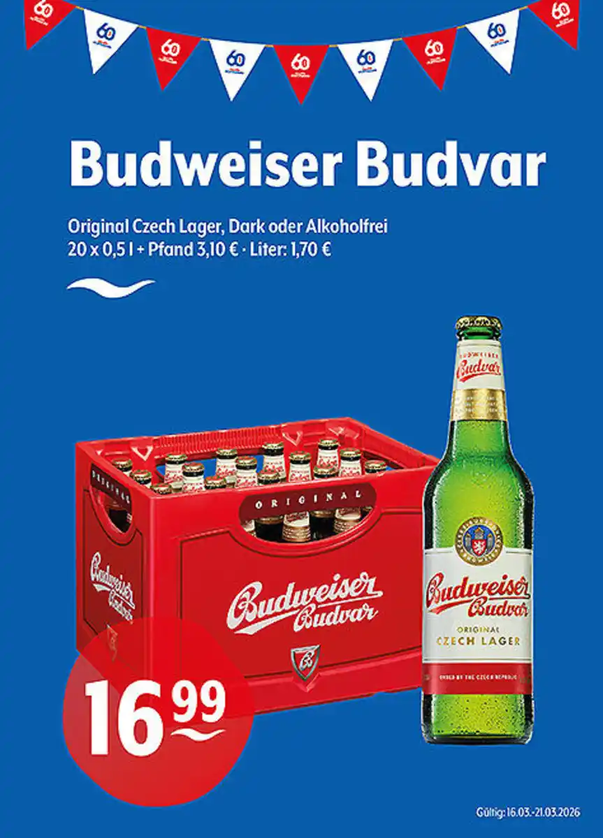 Bild 1 von Budweiser Budvar Original Czech Lager, Dark oder Alkoholfrei